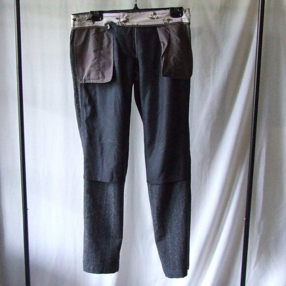 Hugo Boss grey pants wool pinstripe Joyce style women's trousers fall winter - Picture 3 of 12